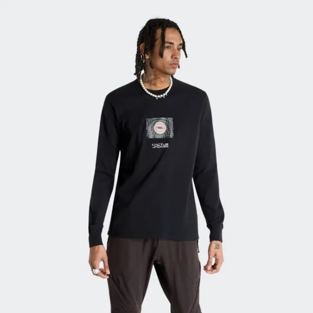 873 Nike x Cactus Jack Travis Scott Long Sleeve Tee Size Large Color Black